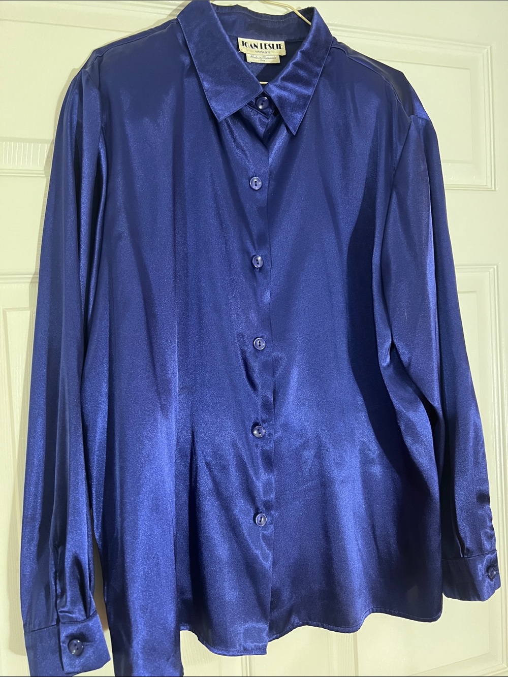 Men's Satin Long-Sleeve Dress Shirt - Royal Blue